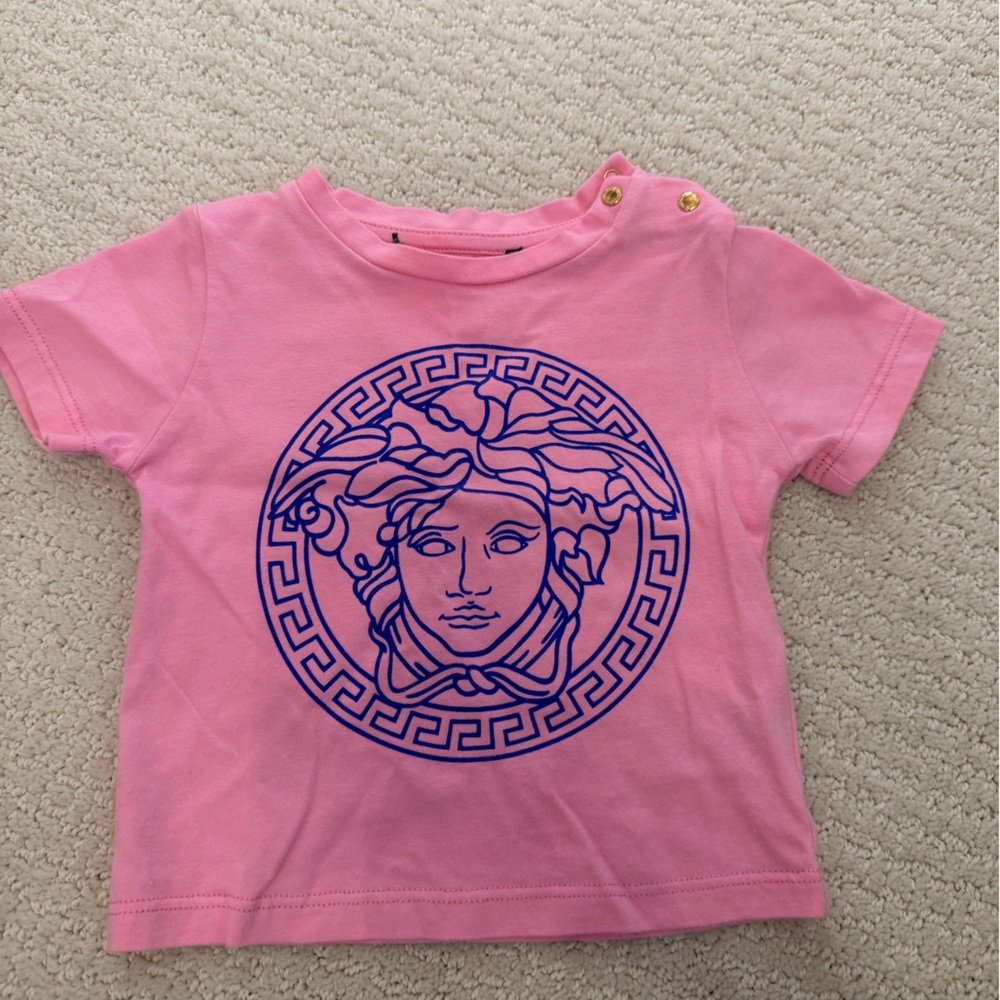Versace Baby Girls Pink Medusa Tee 6-9M